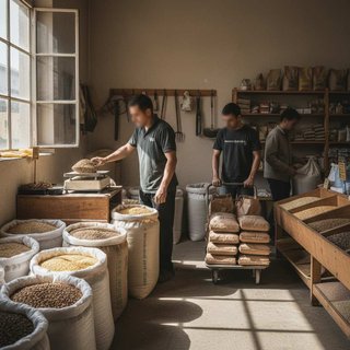 곡물, 곡분 및 가축 사료 소매업